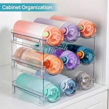 Vtopmart - Soporte Organizador apilable para Botellas de Agua, estantes de Almacenamiento de plstico Transparente para despensa, gabinete de Cocina, clset, encimera, organizacin y (12 Botellas) - 12 botellas - Ver 4