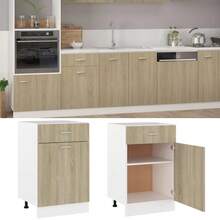 vidaXL Armoire à tiroirs inférieure "Lyon" Chêne Sonoma 50 x 46 x 81,5 cm Bois d'ingénierie - Tabac - Voir 2