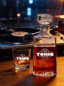 1pc/Set Custom Logo Whiskey Glass, Custom Glass, Custom Photo Whiskey Tumbler Glass,Glassware With Photo, Custom Gift, Personalized Photo Whiskey Set, Personalized Whiskey Glassware, Whiskey Tumbler With Photo, Whiskey Carafe, Unique Gift For Valentine's Day, Mother's Day, Father's Day, Birthday, Anniversaries - Custom Logo - View 2