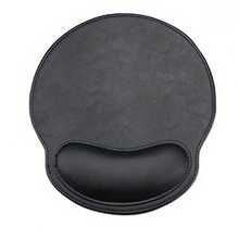 1pc Customized Oval Leather Mouse Pad, Ergonomic PU Leather Mouse Pad With Wrist Rest, Comfortable Memory Foam, Waterproof Surface, Suitable For Computer Desk, Portable Chair, Home, Office And Travel - Multicolor - View 4