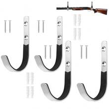 Cuatro soportes de pared de acero inoxidable, con tornillos, brocas y tapas protectoras para su instalación. Ideales para diversos lugares, como garajes, almacenes y salas de estar. - Plateado - Ver 9