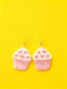 1 Pair Cute Sweet Fashion Hot Selling Heart-Shaped Ice Cream Earrings, Suitable For Festivals, Parties, And Gifting To Friends - Multicolor - View 2