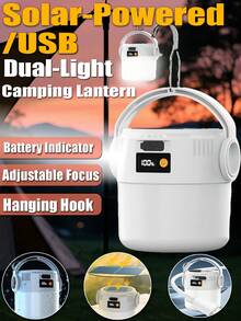 1/2pcs Mini Electric Camping Lamp, LED Rechargeable Portable Hanging Light, IPX4 Waterproof Outdoor Lamp With Floodlight & Spotlight, Suitable For Tent, Indoor Blackout, Car Repair, Emergency Lighting