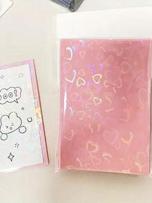 50pcs/Pack 61x91mm Holographic Shiny Star Card Sleeves, 3 Inch Top Loading Card Holders, Back To School