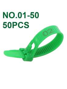 50个装鸡腿环，塑料材质，可调节，防脱落，带编号01-50，适用于家禽、鸭子、鹅等家禽的识别腿环标签 - 如圖 - 查看 15
