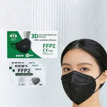 25PCS/50PCS Protective Mascarillas Black CE Certified FFP2 Face Mask 5Layers Non-Wove Adult - Multicolor - View 2