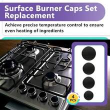 4PCS Surface Burner Caps Set  Compatible With GE Gas Range/Stove/Oven With 3.5 Inches Wb29k10006-1 Cap 3.2 Inches Wb29k10001-2 Caps 2.6 Inches Wb29k10009-1 Cap Maintain Cooking State - As Pic - View 2