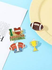 1 pezzo Spilla a forma di trofeo ispirata al calcio, accessorio di abbigliamento in lega con goccia d'olio, badge divertente, spilla, spilla da cappello, spilla per zaino, ciondolo per borsa, regalo perfetto di spilla per i migliori amici - Multicolore - Visualizzare 6