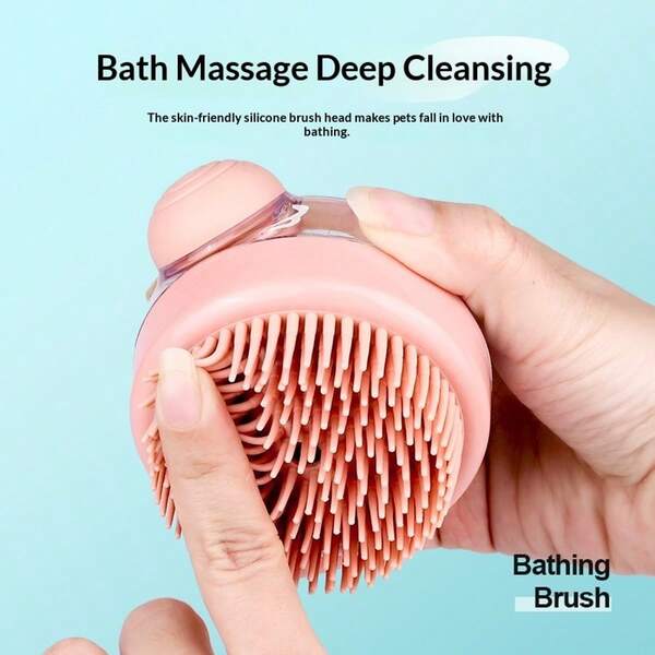 Escova de Banho para Animais de Estimação, Escova de Banho de Silicone para Gatos para Massagem, Acessórios de Banho, Luva de Tosa, Ferramenta de Banho para Cachorros