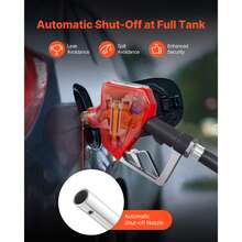 1 Inch Barb Digital Fuel Nozzle With Swivel Max Flow Rate 12.6 GPM Auto Shut Off Gas Pump Nozzle With 3/16 In (OD=20 Mm) Spout & Digital Display Used For Gasoline Kerosene Red - 1 Inch 12.6 GPM - View 4