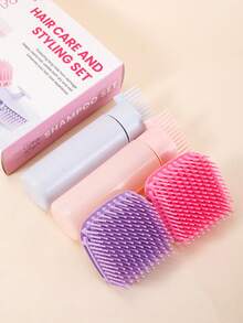 WANMEI 造型梳套装/组合、发刷/发梳、4件套高级护发及头发护理瓶礼盒套装、精油头部按摩梳、干洗喷雾瓶及洗发刷、发饰、美发产品、美发工具、圣诞礼物、发饰、圣诞节、美发产品 - 彩色 - 查看 6