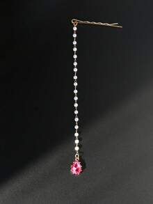 Traditioneller Wassertropfen Stirnschmuck für Frauen, Retro Strass Haaraccessoire, einfach eleganter Haarschmuck Anhänger für Feste, geeignet für Hochzeiten, Feiertage und als Geschenk, Haarkette - Verschiedenfarbig - Übersicht 5