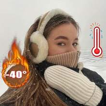 Ladies Elegant Winter Ear Muffs - Plush Soft Warm Ear Muffs, With Heat Insulation Function, Foldable Cold Protection Earphones, Suitable For Outdoors, Travel, Cute Ear Muffs - Màu Khaki - Xem 3