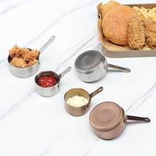 Sauce Pan, Handle Sauce Pan With Hanging Hole, Handle Sauce Pot Multi - Purpose Corrosion - Resistant 304 Stainless Steel Measuring Cups Cooking Banquet Picnic 50ml - 不鏽鋼 50毫升 - 查看 6