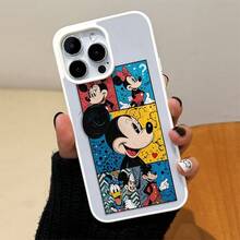 Disney. ‌   What Mickey Mouse Patterned Phone Case Designed With Vibrant Comic Panels Featuring Beloved Characters. Compatible With  17, 16, 15, 14, 13, 12, And 11 Pro Models, With Shockproof Protection. A Fun Accessory For Fans Of All Ages, Perfect For Birthdays, Holidays, And Special Occasions..Holiday Accessories. - Black - View 12