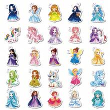 50pcs Cute Princess Dress Creative Stickers, Waterproof Decals For Water Bottles, Luggage, Tablets - Multicolor - View 4
