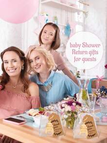 一套瓶形开瓶器礼品袋，瓶形钥匙扣开瓶器，适合作为婴儿派对纪念品、礼物、用品和装饰品，配有欧根纱袋和感谢卡，绳子长11.81英寸。 - 彩色 - 查看 5