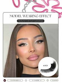 7 Pairs Cat Eye False Eyelashes, Natural & Lengthening Transparent Band, Flared Ends, Elongate Eye Shape, Faux Mink Lashes, Makeup Use (XF01) Strip Eyelashes, Eyelashes, False Eyelashes, Fake Lashes