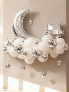 61pcs/Set Moon, Star, Cloud Balloon Garland Party Decoration Background Wall Decor - Multicolor - View 4