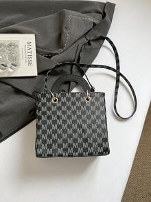 Nueva bolsa de mano minimalista y casual, bolso de hombro de moda retro, bolso cuadrado versátil de bandolera - Negro - Ver 10