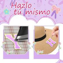 58 Parches Autoadhesivos, Pegatinas de Letras, Parches para Planchar, Parches de Tela Autoadhesivos, para Ropa Chaquetas de Tela Bricolaje Telfono Mvil (Morado 58 piezas) - morado 58 piezas - Ver 5