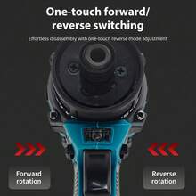 Mamidw 380N.M 无绳冲击起子 3300RPM 无刷电动螺丝刀钻，适用于 Makita 18V 电池，不含电池 - 藍色 - 查看 3
