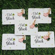 Lucky Four- Clover & Pig Keychain With German Luck - Cute Pig & Clover Suitable For Exams, School, Graduation, Birthday Parties - Multicolor - View 4