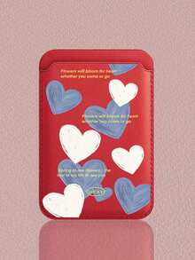 1个艺术感十足的油画爱心图案多卡位防刮便携卡套，适用于MagSafe磁吸手机壳，通勤证件卡套，轻巧便携，兼容安卓及大多数智能手机，送给母亲、家人、朋友、孩子、生日、节日的礼物，手机壳配件，手机粘性支架 - 彩色 - 查看 14