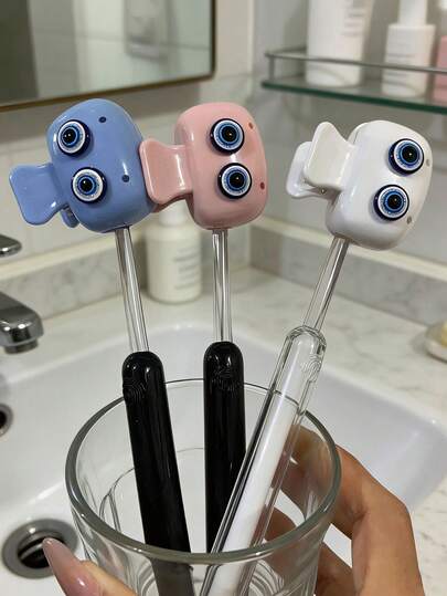 3-In-1 Devil Eye Toothbrush Holder - Toothbrush Travel Set - Dust-Proof Toothbrush Protector, Suitable For Home/Travel