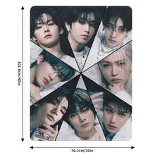 Stray K-Ids KPOP Blanket, Stray Merch, SKZOO Characters Blankets, Bedroom Bedding,Cozy Cute Gift For Stay Fandom - Black and White - View 2