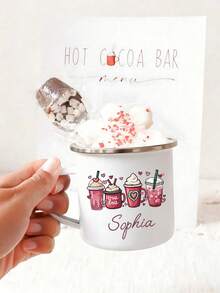 1个350毫升个性化陶瓷马克杯，搪瓷杯，可定制姓名，DIY水杯，适用于果汁、牛奶、冰咖啡 - 送给朋友、父母、同学的礼物，节日装饰，易于清洁，精致，高品质，可定制，个性化，独特，是送给她、男朋友、女朋友、爸爸、妈妈、家人、朋友、儿子、女儿、学生的理想礼物 - 彩色 - 查看 3