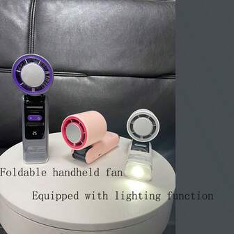 Bärbar uppladdningsbar handfläkt, 4000mAh batteri, 1-100 justerbar vindhastighet, strandvänlig, mini kylande handfläkt för resor, pendling, smink, kontor, utomhusaktiviteter, sommar, present