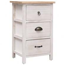 vidaXL Armadio laterale 35x25x57 cm in Legno di Paulownia - Bianco - Visualizzare 1