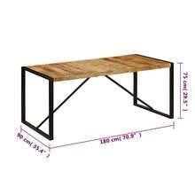 vidaXL Mesa à manger 180x90x75 cm Bois de manguier maciza - Marrón - Ver 6