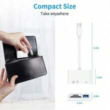 3-In-1 USB-C Micro SD Card Reader Adapter, Compatible With IPad Pro, And More USB-C Devices