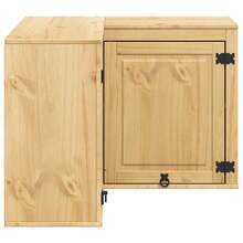vidaXL Armoire avec étagère avec porte Miel 80 x 80 x 60 cm Pin massif - Tabac - Voir 7