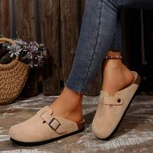 For Outdoor Comfort And Elegance Flats Shoes For Women Stylish And Versatile Slippers Flats Shoes With Comfort Cork Footbed Summer Slides Shoes Sandals For Women Outdoor Walking Travel - 杏色 - 查看 10