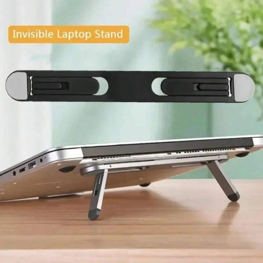 Portable Foldable Laptop Stand, Adjustable Laptop Computer Stand, Notebook Cooling Holder Riser - White - View 1