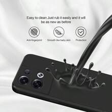 Black Shockproof Anti-Fingerprint Phone Case, Suitable For Phones, Waterproof, Shockproof, Scratch-Resistant, Soft TPU Back Cover, Minimalist Phone Protective Case - Black - View 3