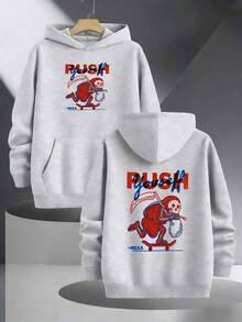 GB2U Printed Hoodies For Men - Grey - View 8
