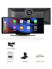 XUDA New 10.26" 4K Dash Cam, Supports Wireless CarPlay And Android Auto, Portable IPS Touchscreen, Bluetooth Audio, Dual Lens Recorder - Car Display - View 13