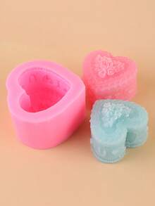 1 khuôn silicon hình hoa hồng trái tim, thích hợp làm quà tặng Ngày Valentine - C-Hồng - Xem 3