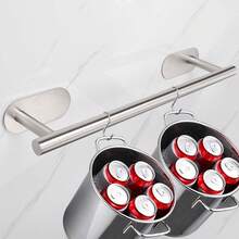 1pc Luxury Gold Stainless Steel Self-Adhesive Towel Bar - Easy Installation Without Drilling, Wall-Mounted Towel Rack, Elegant Bathroom Decor, Bathroom Towel Holder, Bathroom Accessories, Adhesive Towel Rack, Wall-Mounted Bathroom Towel Rack, Bathroom Storage, Towel Hook, Towel Shelf, Bathroom Organizer, Bathroom Furniture, Bathroom - Multicolor - View 4