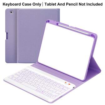 Funda con teclado inalámbrico desmontable con retroiluminación para iPad de 5ta/6ta generación (2017/2018) y iPad Air 2 de 9.7", funda protectora tipo folio inteligente
