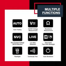 2000V 非接触式电压测试笔，双量程带欧姆/赫兹 NCV 万用表 - 黑色 - 查看 4