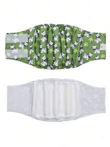 6片装可重复使用狗狗尿布 - 高吸水性可水洗狗狗尿垫，印花图案 - 彩色 - 查看 4