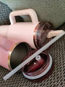 STANLEYo 40oz QUENCHERs Protour Flip Straw Tumbler. Cashmere, Rose Quartz, Black Fade. Double-Wall Vacuum Insulation. Textured Comfort-Grip Handle. Can Be Used For Outdoor Sports, Heat Preservation Time Cold And Hot Water. Can Be Insulated, Exquisite Workmanship, Frozen Drinks, Beautiful Appearance, Suitable For Camping, Work, Indoor Use. (1183ml) - 40oz/1183ml - Xem 2