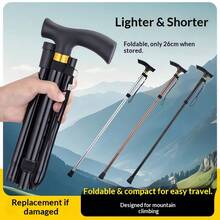 Unisex Outdoor Hiking Trekking Poles, Foldable Anti-Slip Walking Cane Stick, Aluminum Alloy Collapsible Hiking Poles