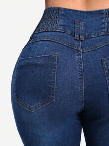 This New Elegant Women's Is Casual And Suitable For All Seasons. Simple And Stylish, It Can Be Worn Casually Or As An Everyday Piece. Made From Stretch Denim Fabric Jeans, It's A Hot-Selling Item During Valentine's Day And New Year's. - Blue - View 10