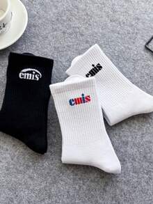 7双装男士时尚日常穿着个性化运动中筒袜 - 彩色 - 查看 3